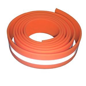 चिंतनशील ऑरेंज पीवीसी लेपित पॉलिएस्टर बद्धी बेल्ट